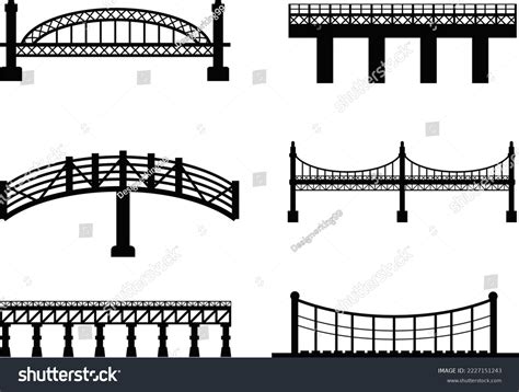 Architecture Bridge Isolated Vector Silhouette Stock Vector (Royalty ...