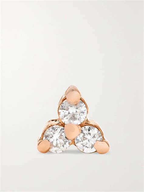 MARIA TASH Tiny 18 Karat Rose Gold Diamond Earring NET A PORTER