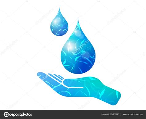 Hand Hold Water Droplets Fill Water Surface Pattern Show Meaning Stock ...