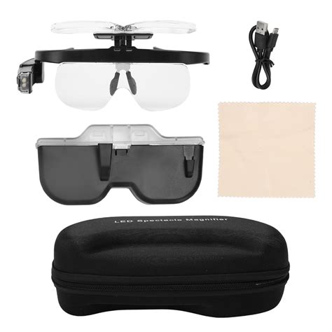 LXW Rechargeable Head Magnifying Glasses with LED Light 2 Detachable ...