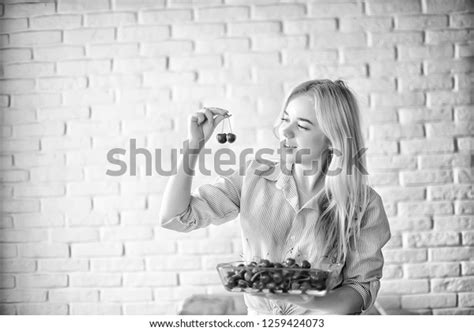 Cute Blonde Black White Portrait Beautiful Stock Photo 1259424073 Shutterstock