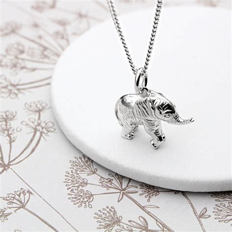 Sterling Silver Elephant Necklace Etsy Hong Kong