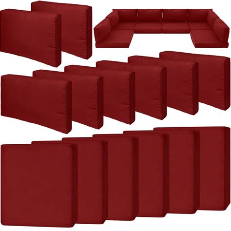 14 Piece Outdoor Patio Waterproof Cushion Covers, Fits 6-Seat Wicker ...