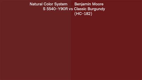 Natural Color System S 5540 Y90R Vs Benjamin Moore Classic Burgundy HC