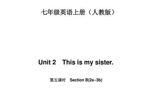 Unit 2 This Is My Sister 第五课时 Section B 2a Word文档在线阅读与下载 无忧文档