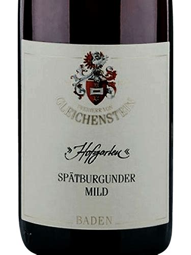 Freiherr Von Gleichenstein Hofgarten Sp Tburgunder Mild Vivino Us