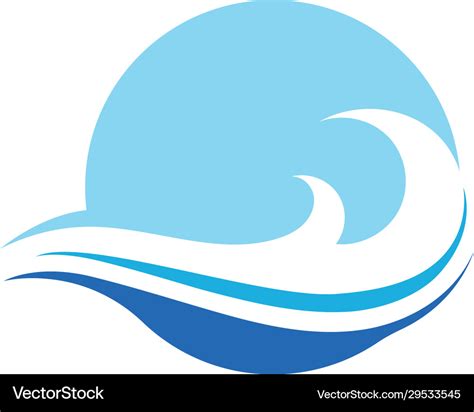 Sea wave logo ocean storm tide waves wavy river Vector Image