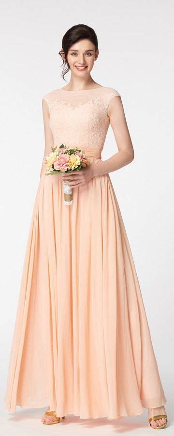 Peach Long Dress Outfit Ideas