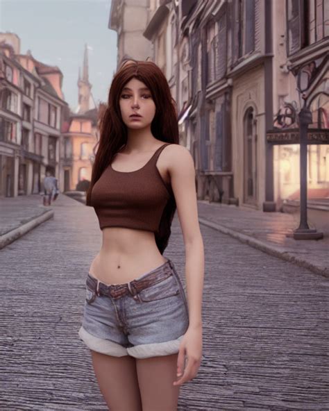 KREA AI Hires Unreal 5 Photoreal Render Of A Brown Haired