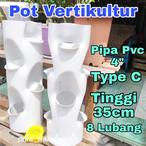 Pot Vertikultur Pipa Pvc Tinggi Cm Lubang Lazada Indonesia