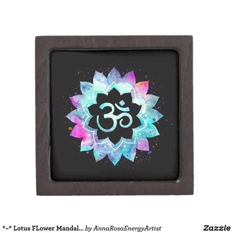 Lotus Flower Mandala Om Aum Symbol Watercolor T Box Zazzle