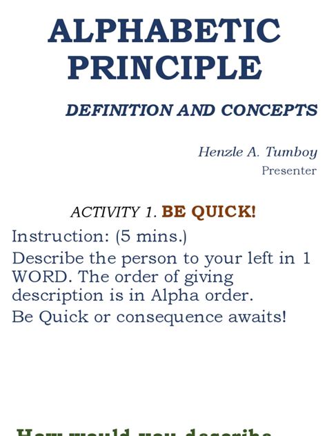 ALPHABETIC-PRINCIPLE.pptx | Phonics | Reading Comprehension