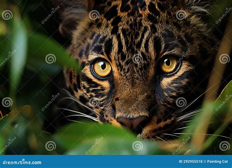 Leopard in the Jungle, Close-up Portrait of a Wild Cat Stock ...