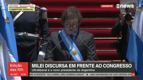 Milei Toma Posse Como Presidente E Diz Que Argentina Em Ru Nas Exige