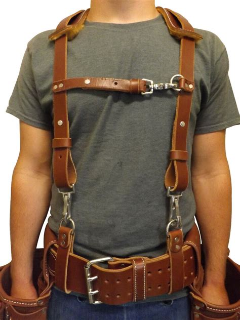 LEATHER WORK SUSPENDERS Amish Construction Belt Back Support USA