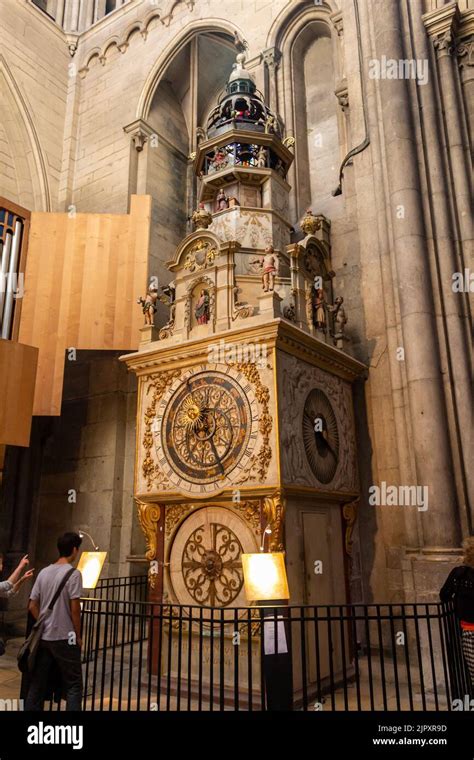 The Lyon astronomical clock inside the cathedral, France Stock Photo - Alamy