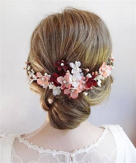 Floral Bridal Hair Accessories Wedding Hair Piece Flowers Etsy