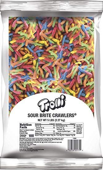 Trolli Sour Brite Crawlers, Gummy Worms Sour Candy, 5 Pound Bulk Bag | Sour gummy worms, Bulk ...