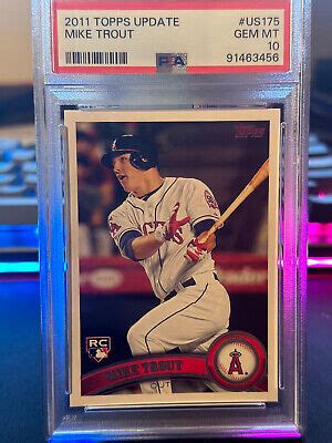 2011 Topps Update Mike Trout Rookie PSA 10 Gem Mint Iconic RC US175 EBay