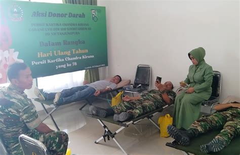 Donor Darah Peringati Hut Persit Kck Ke Bentuk Kepedulian Sesama