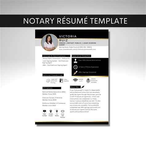 Notary Marketing Resume Template Loan Signing Agent Etsy Loan