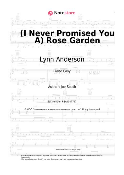 I Never Promised You A Rose Garden Piano Sheet Music Easy Lynn