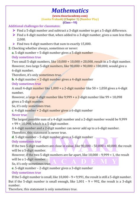 Ncert Solutions For Class 6 Maths Ganita Prakash Chapter 3 Number Play