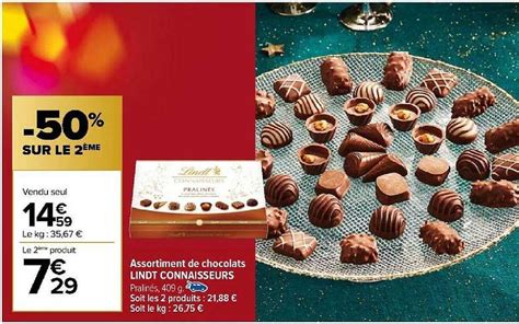 Promo Assortiment De Chocolats Lindt Connaisseurs Chez Carrefour