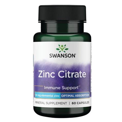 Swanson Premium Zinc Citrate 50 mg 60 Caps - Swanson Health Products