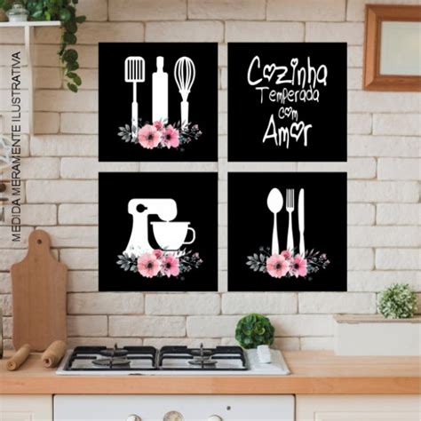 Kit Quadros Decorativos Cozinha Temperada Amor X Cm