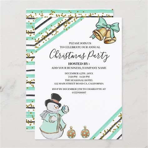 Funny Blue Corporate Office Christmas Party Invitation | Zazzle ...