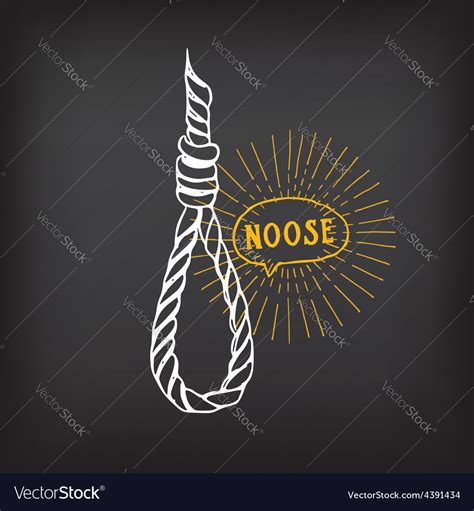 Hanging Rope Noose Sketch Design Royalty Free Vector Image