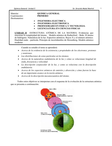 Unidad 2estructura Atomica De La Materia