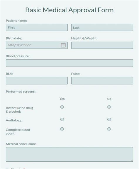 256 Free Medical Form Templates 123formbuilder