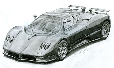 Pagani Zonda C12 S 8 Hours Drawing Pagani Pagani Zonda Car Drawings