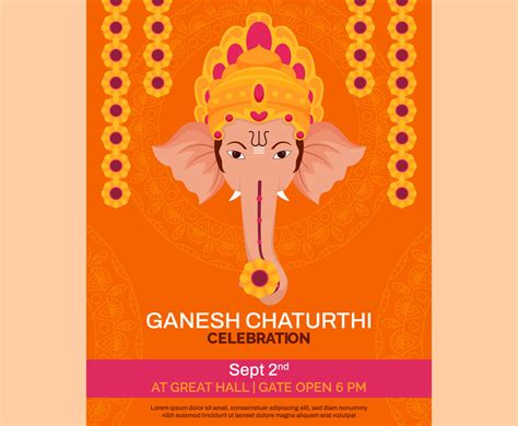 Ganesh Chaturthi Poster Template | FreeVectors