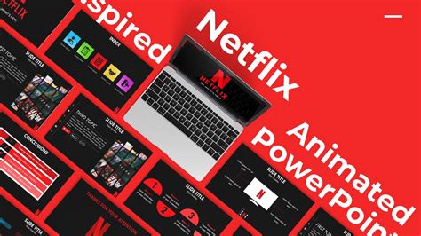 Netflix Themed Presentation Template Clean Style Animations Etsy