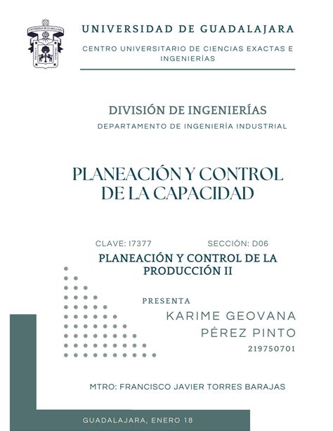 Solution T Planeaci N Y Control De La Capacidad Studypool