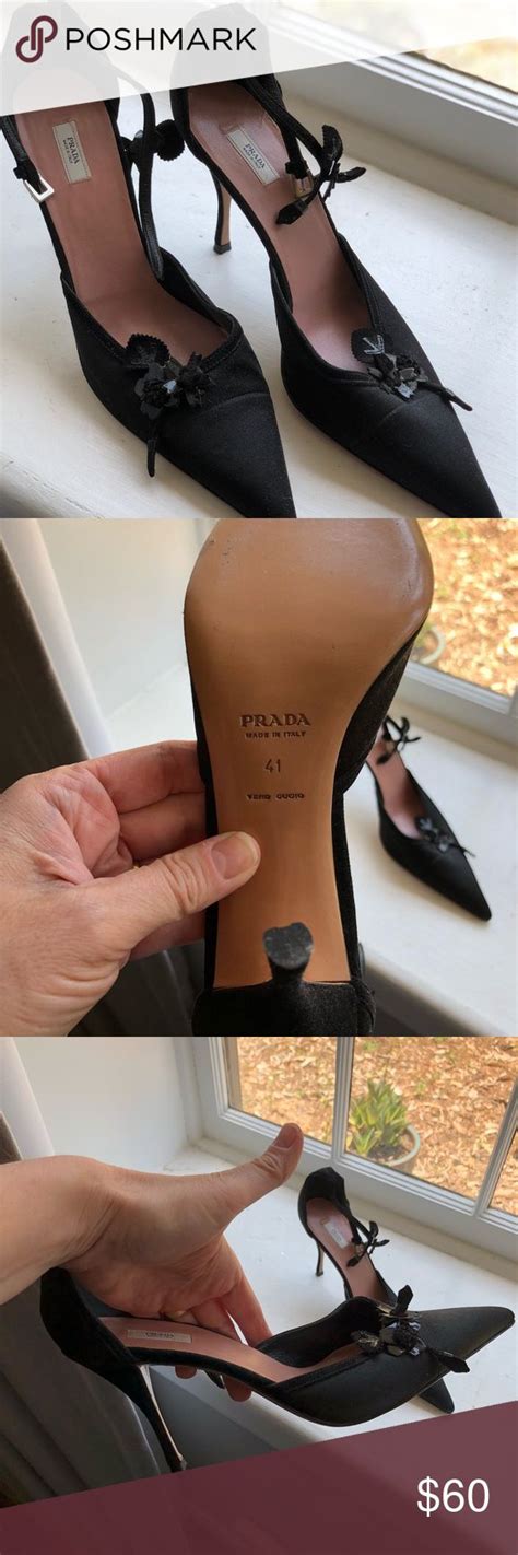 Prada black heels | Heels, Black heels, Prada shoes heels