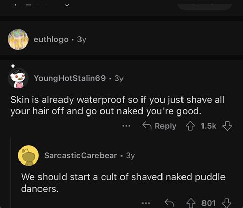 We Should Start A Cult Of Shaved Naked Puddle Dancers R BrandNewSentence