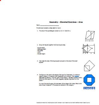 Honors Geometry Worksheet Area By Remy Geometry TPT