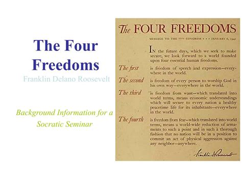 Ppt The Four Freedoms Franklin Delano Roosevelt Powerpoint