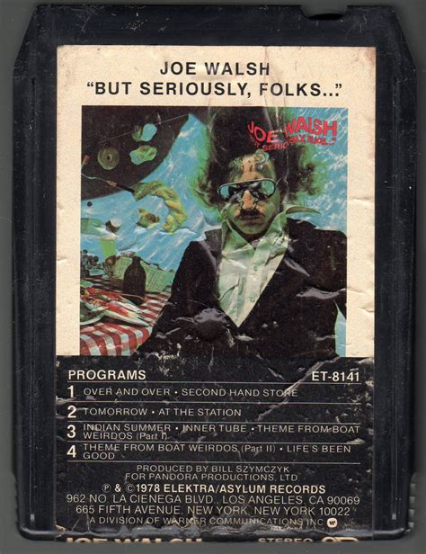 Joe Walsh - But Seriously Folks 1978 ELEKTRA A46 8-track tape