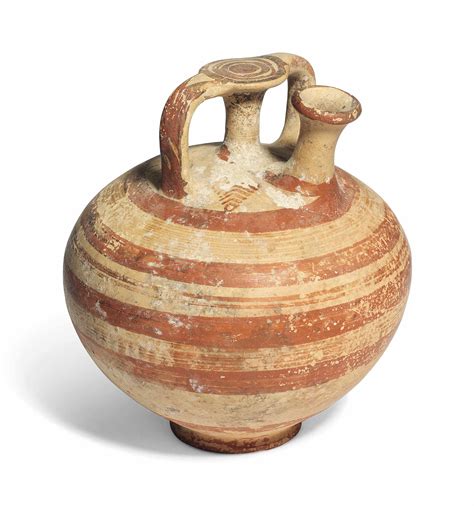 A Mycenaean Pottery Stirrup Spout Jar Late Helladic Iii Circa 1425