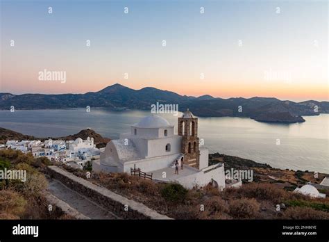 Sunset in Milos, Greece Stock Photo - Alamy