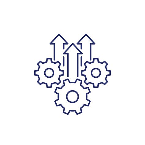 excelência operacional ícone de linha de crescimento de produção