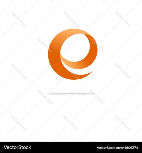 Orange Letter E Logo Graphic Shape Icon Royalty Free Vector