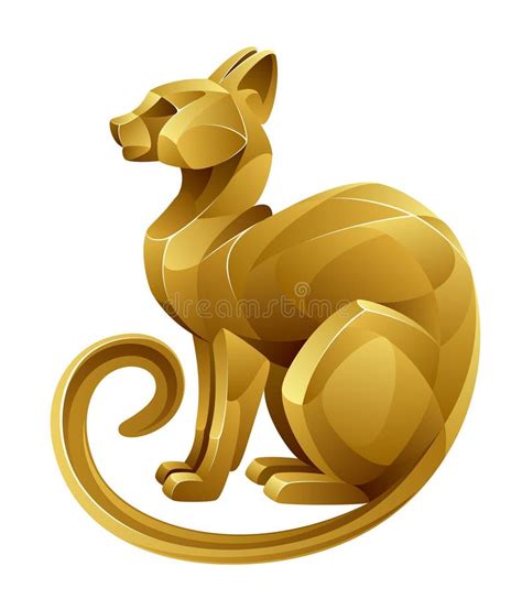 Golden cat stock vector. Illustration of panther, bend - 59608394