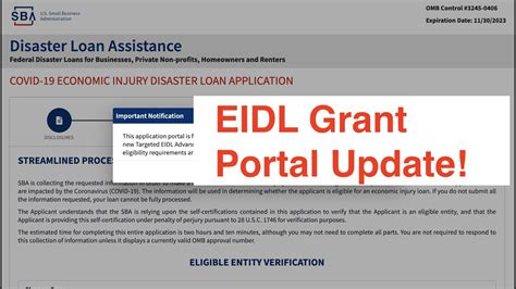 Eidl Grant Portal Update Ppp Application Timing Update Youtube