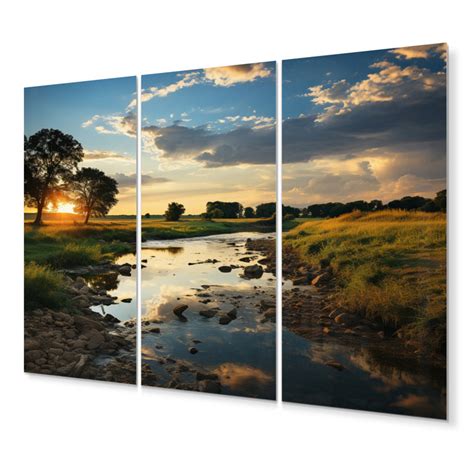 DesignArt Green Yellow Illinois Landscape - Landscapes Metal Wall Art ...